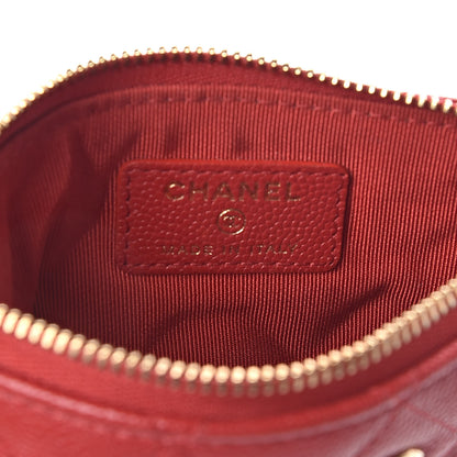 Chanel Caviar Quilted Small Cosmetic Case Red 6 of 7