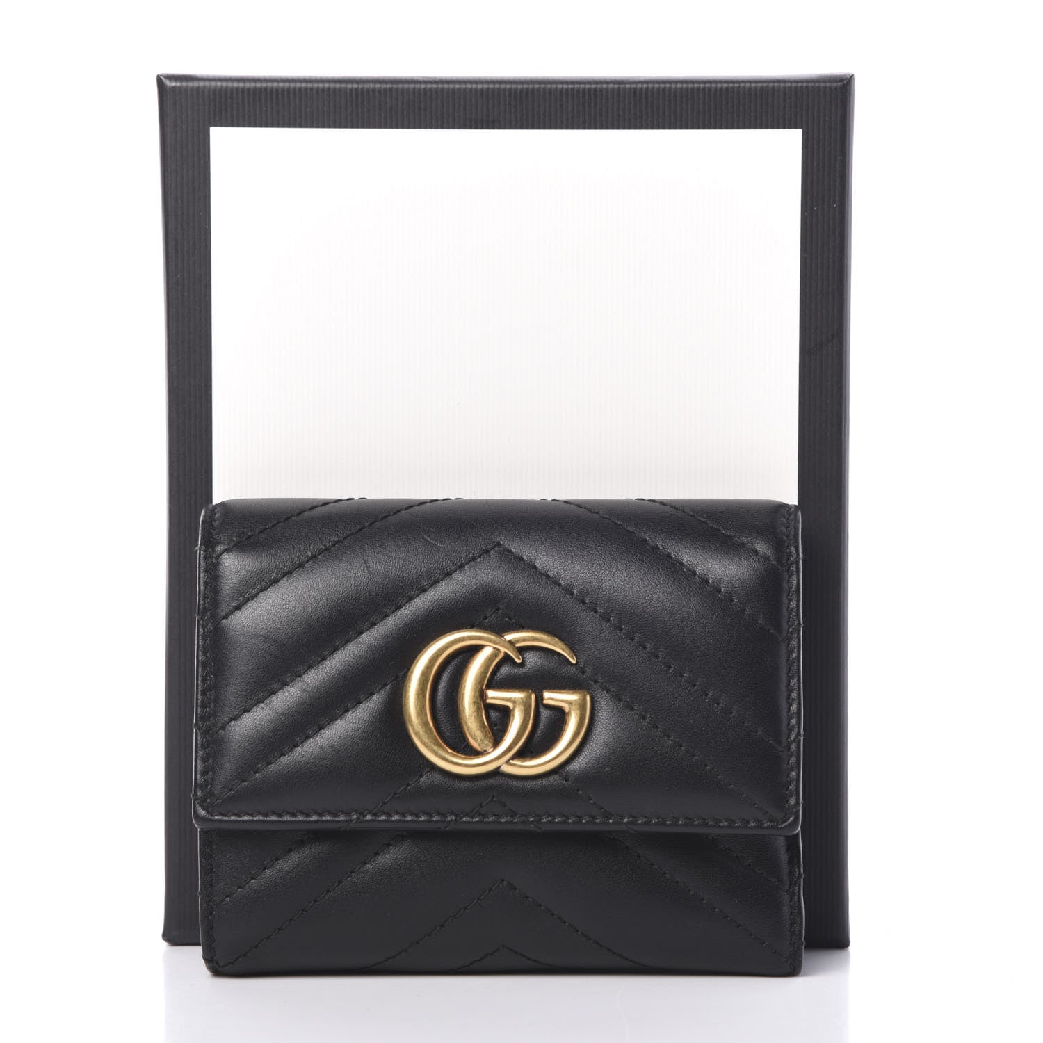 Gucci Calfskin Matelasse GG Marmont Wallet Black 9 of 9