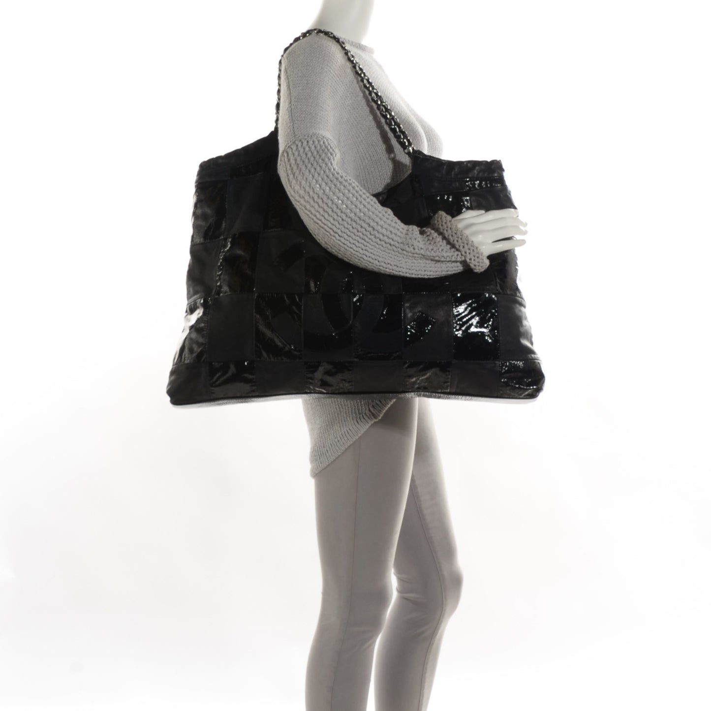 Patent Large Brooklyn Tote Black
