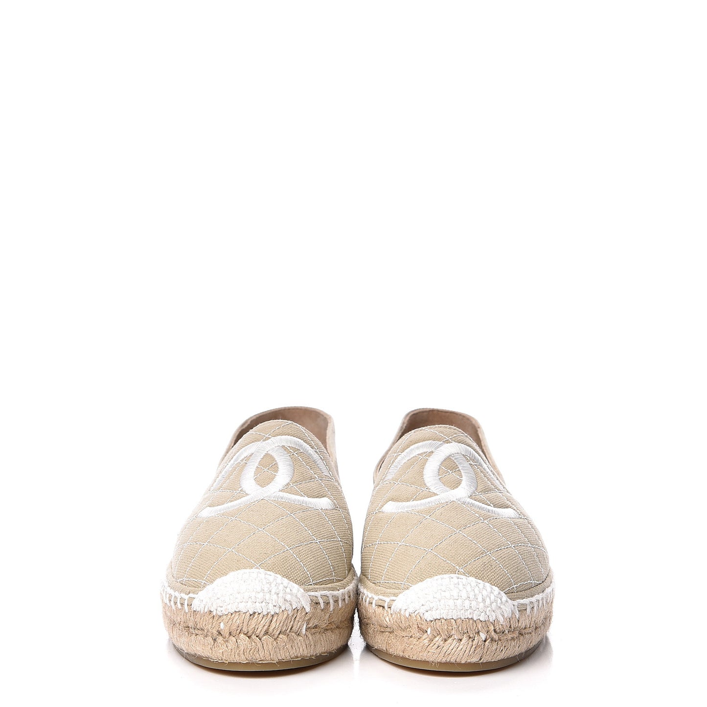 Fabric Biarritz CC Espadrilles 39 White Beige