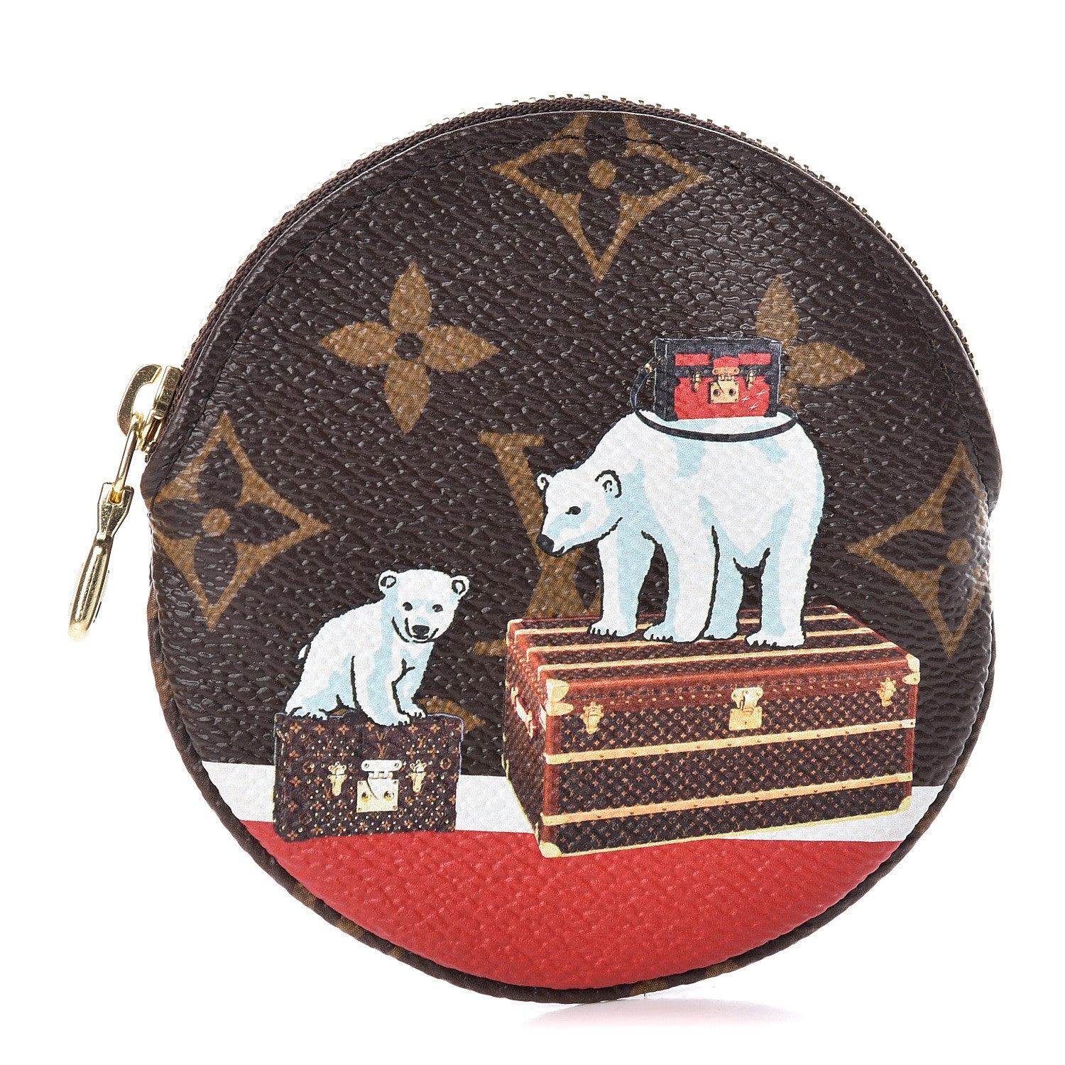 Louis Vuitton Monogram 2017 Christmas Animation Round Coin Purse 1 of 8