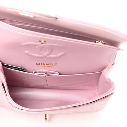 Chanel Iridescent Calfskin Quilted Medium Double Flap Light Pink 5 of 10