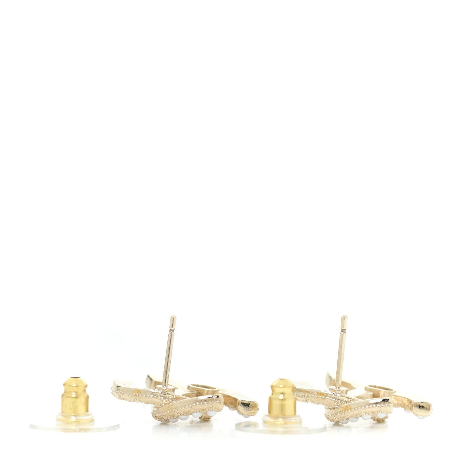 Chanel Pearl Crystal CC Earrings Gold 3 of 5