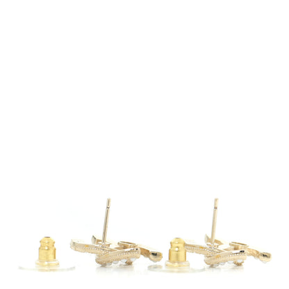 Chanel Pearl Crystal CC Earrings Gold 3 of 5