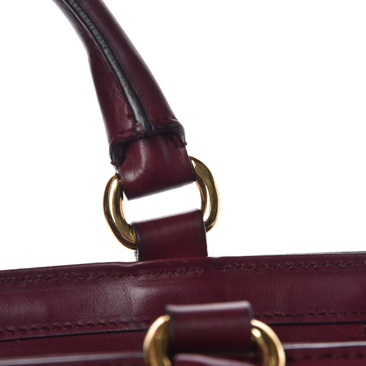 Calfskin Duilio Brogue Top Handle Bag Burgundy