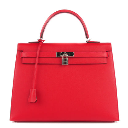 Hermes Epsom Kelly Sellier 35 Rouge Casaque 1 of 17