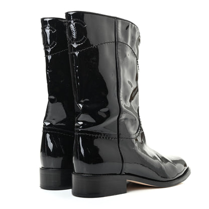 Chanel Patent Ascot High CC Boots 37 Black 4 of 11