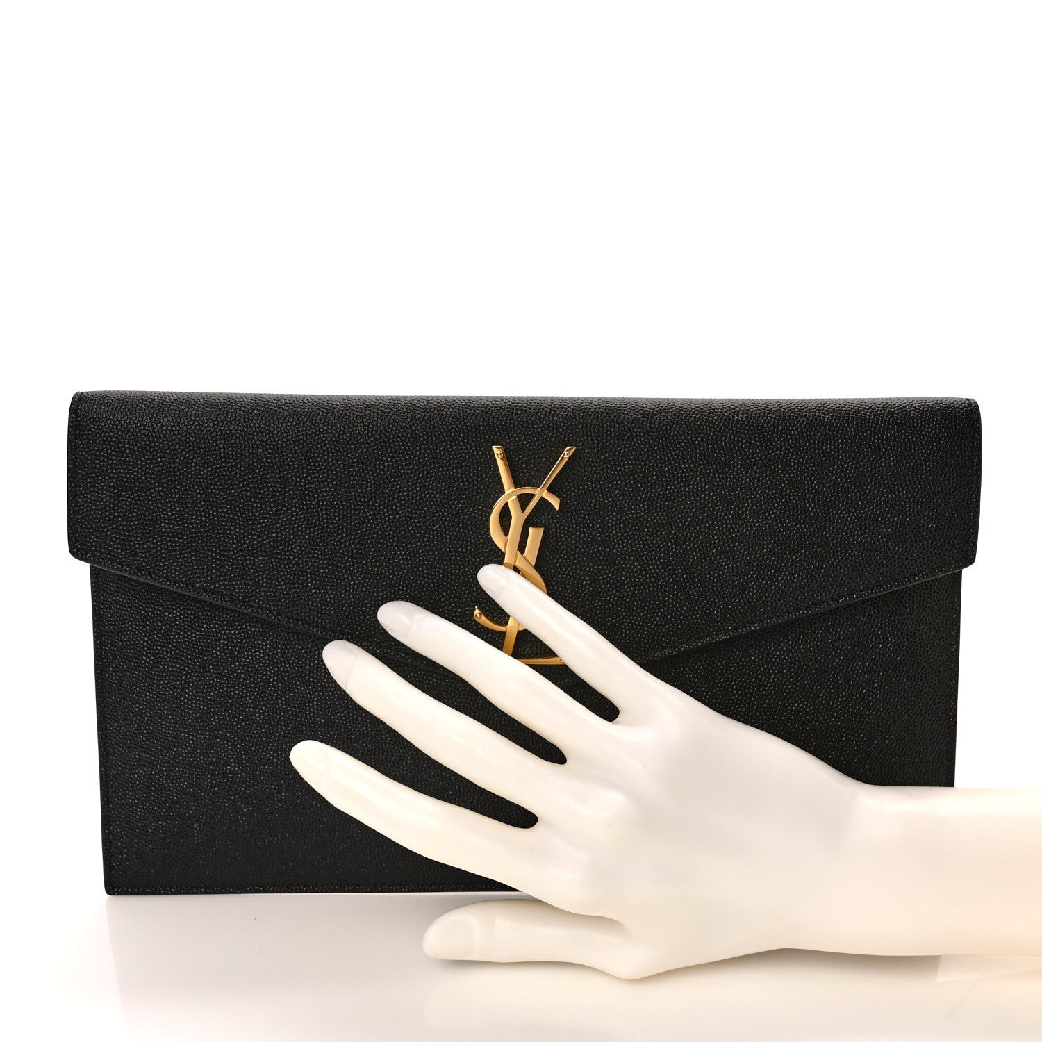 Saint Laurent Grain De Poudre Uptown Pouch Black 2 of 7