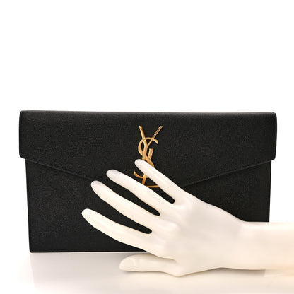 Saint Laurent Grain De Poudre Uptown Pouch Black 2 of 7
