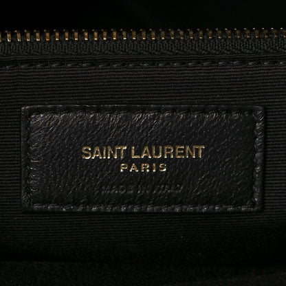 Saint Laurent Grain de Poudre Matelasse Chevron Medium Tribeca Shopping Bag Rouge Legion 6 of 9