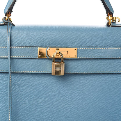 Hermes Epsom Kelly Sellier 32 Blue Jean 36 of 36