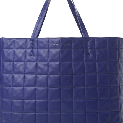 Celine Lambskin Quilted Horizontal Cabas Blue 7 of 15