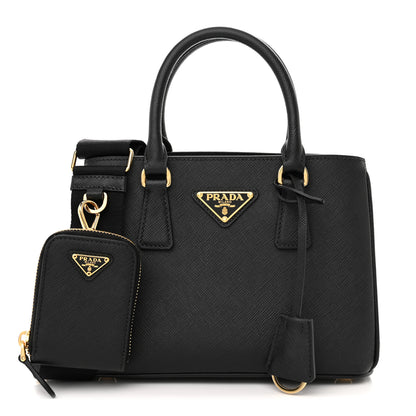 Prada Saffiano Lux Micro Galleria Shoulder Bag Black 1 of 10