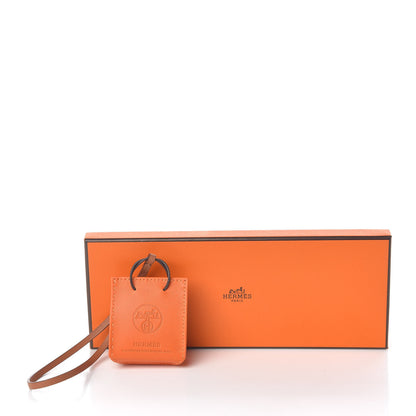 Hermes Milo Lambskin Swift Shopping Bag Charm Feu Gold 5 of 5