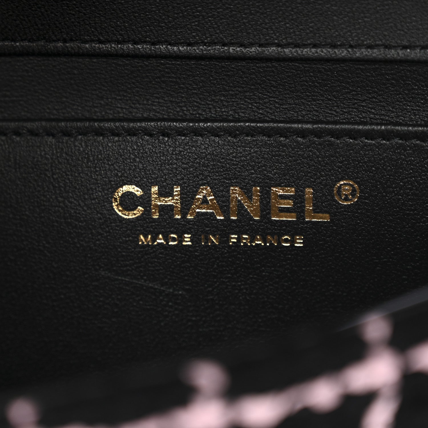 Chanel Tweed Quilted East West Camellia Clutch Black Pink 6 of 10