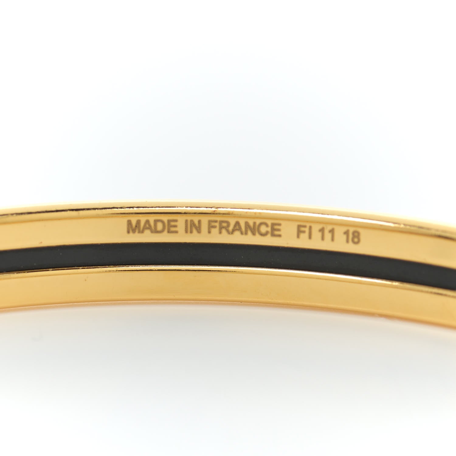 Hermes Enamel Printed Extra Narrow Bracelet 70 White 5 of 5