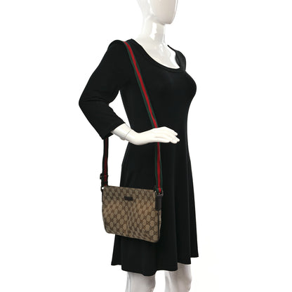 Gucci Monogram Web Small Flat Messenger Crossbody Dark Brown 2 of 9