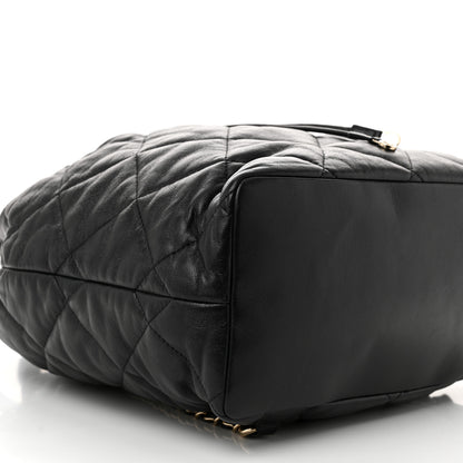 Chanel Lambskin Quilted Drawstring Backpack Black 9 of 11