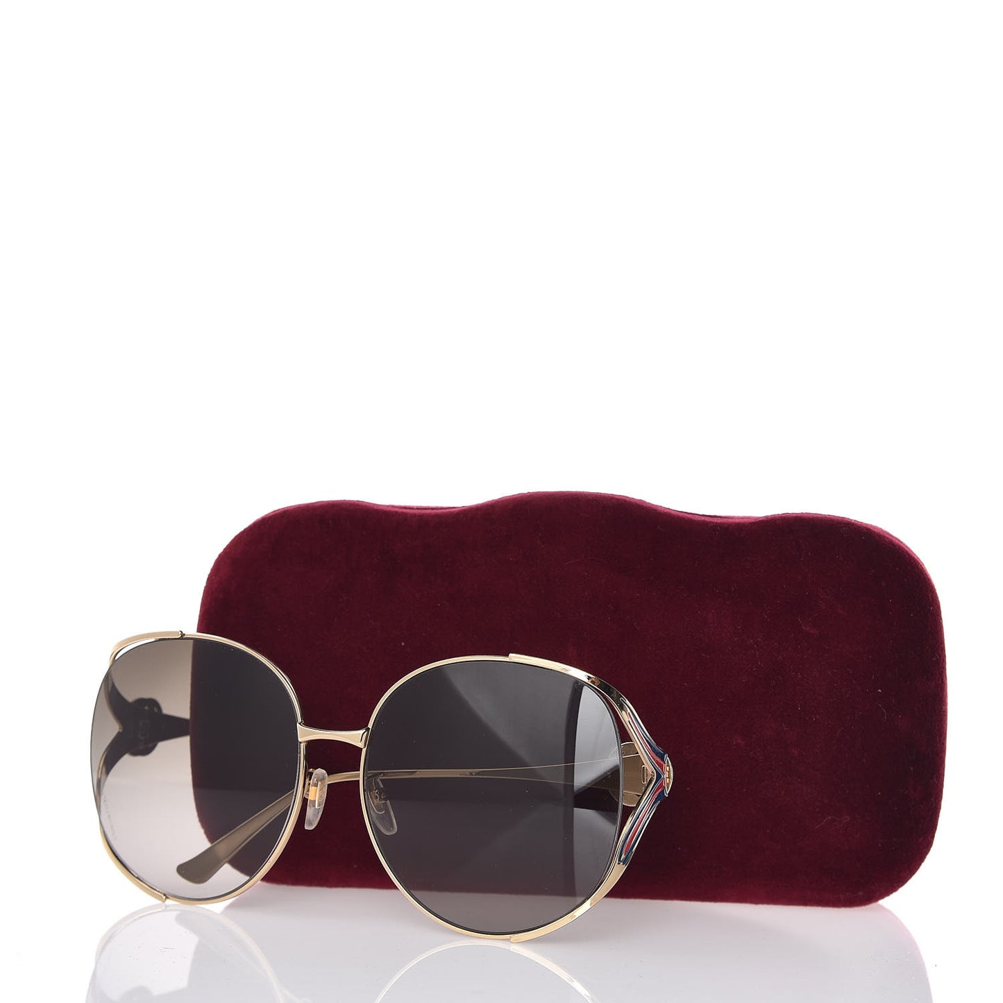 Metal Oversized Round Frame GG0225S Sunglasses Gold