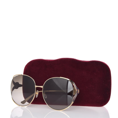Gucci Metal Oversized Round Frame GG0225S Sunglasses Gold 7 of 7