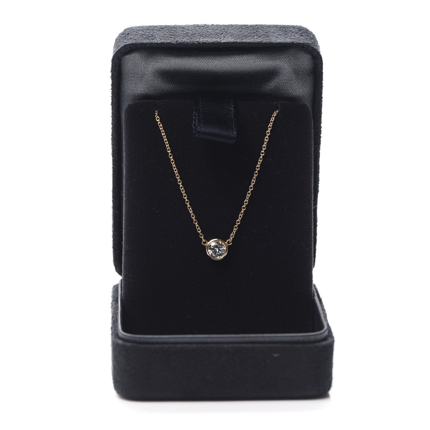 Tiffany 18K Yellow Gold Diamond .40ct Elsa Peretti Diamonds by the Yard Pendant Necklace 7 of 7