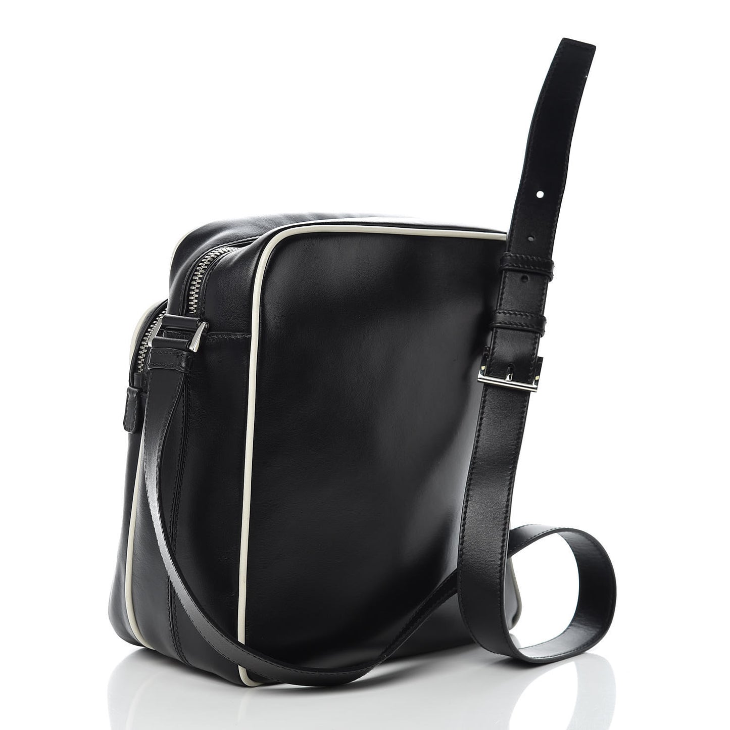 Vitello Bi-Color Crossbody Black Talco
