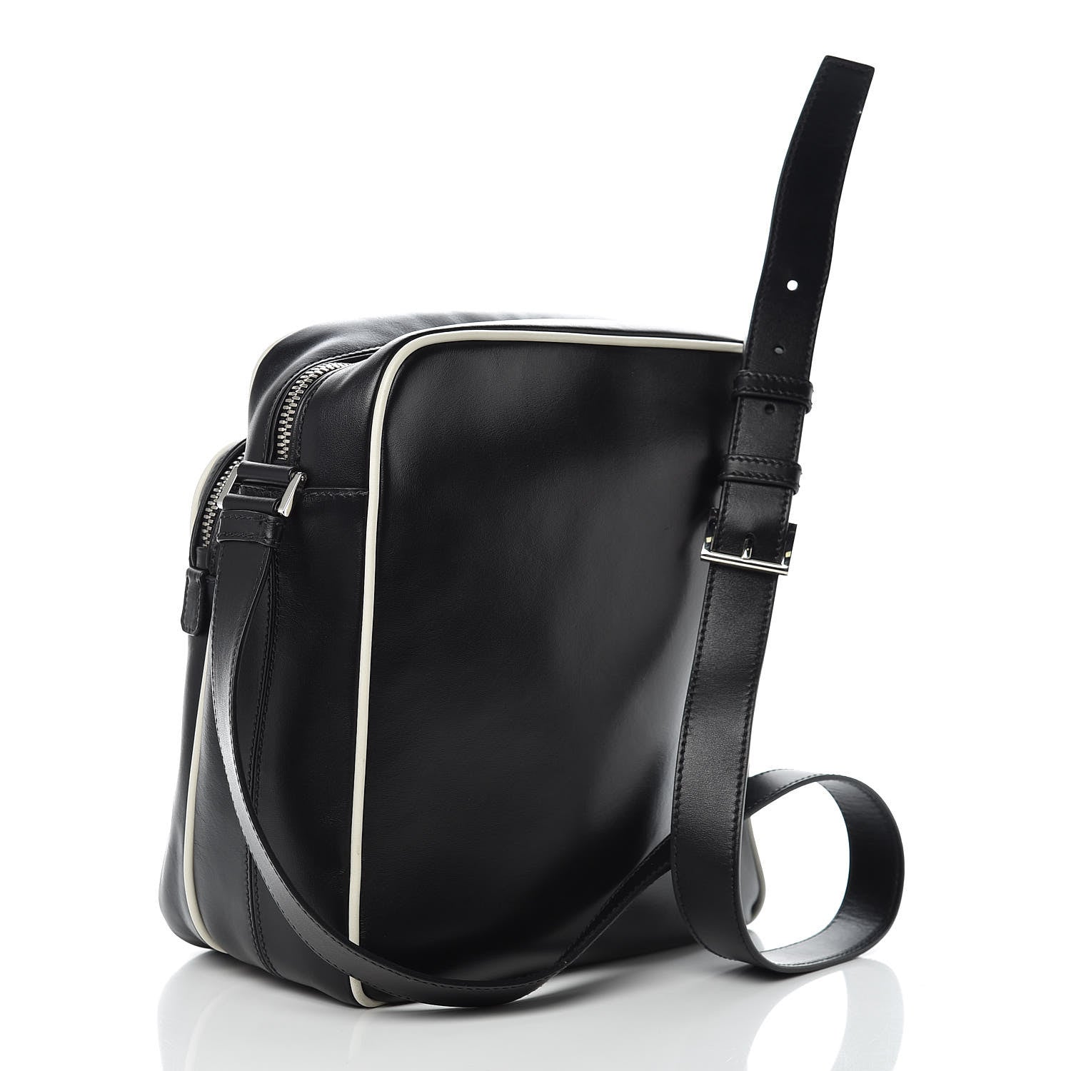 Prada Vitello Bi-Color Crossbody Black Talco 3 of 14