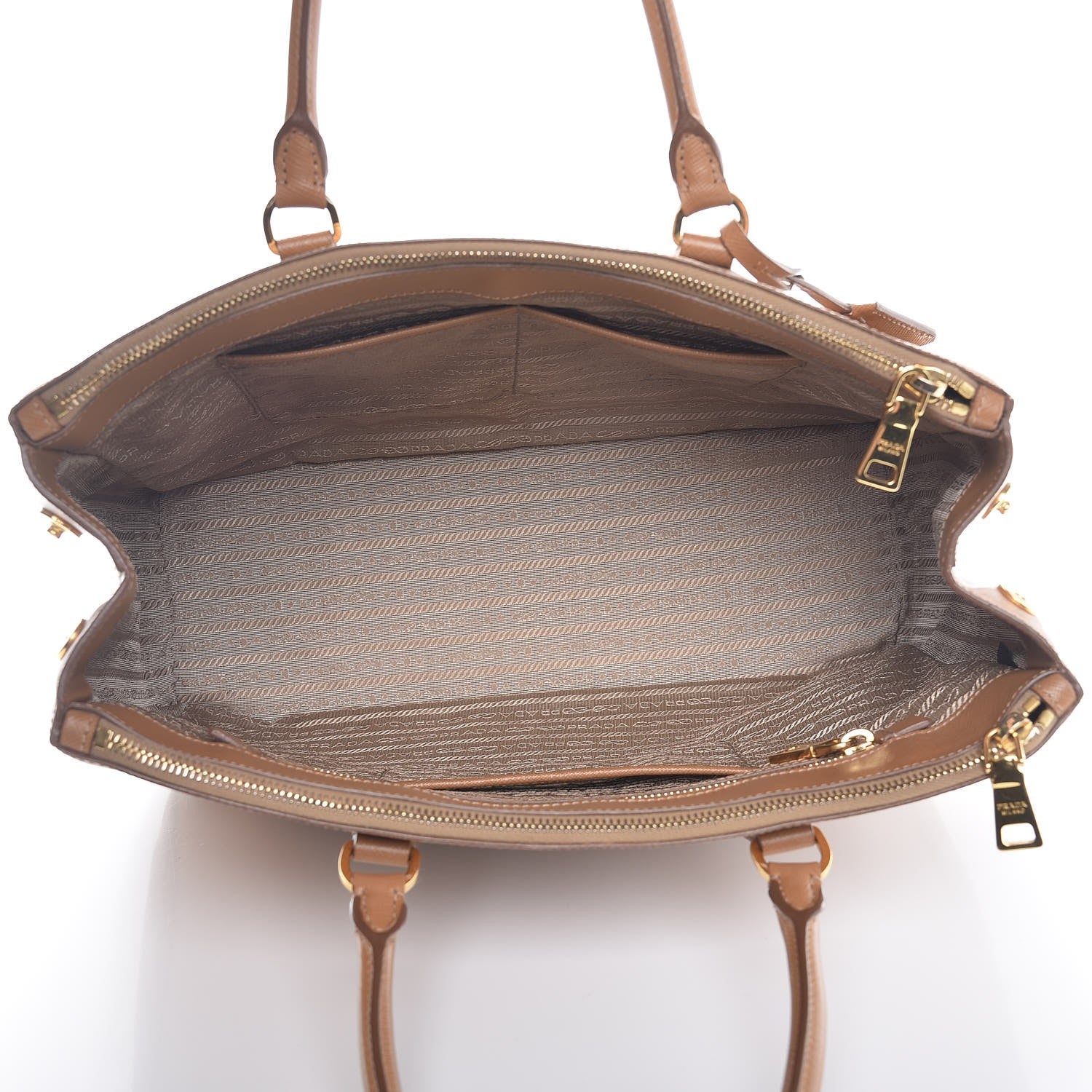 Prada Saffiano Large Galleria Double Zip Tote Caramel 5 of 15
