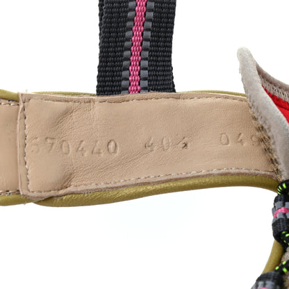 Gucci Mesh Fabric Tinsel Sport Sandals 40.5 Loess Sand Box Pink 6 of 6