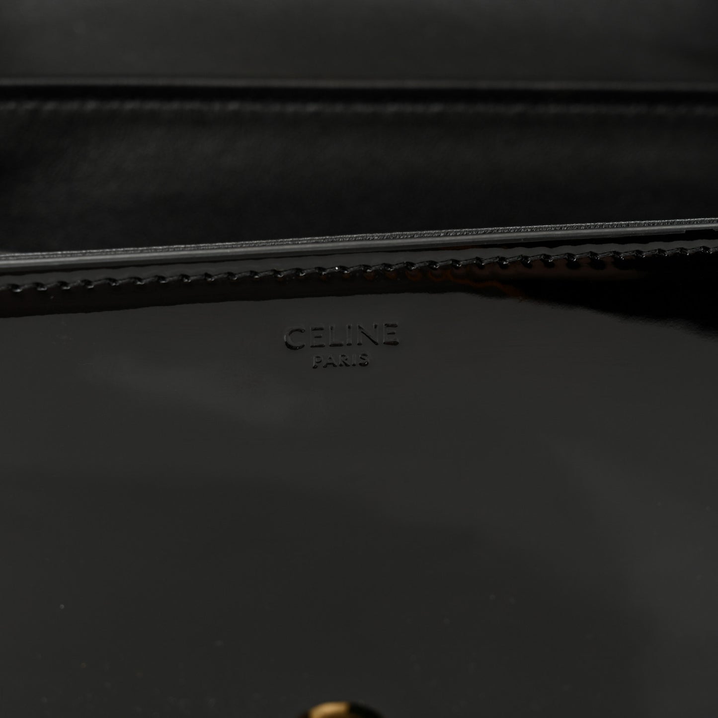 Patent Calfskin Talulah Besace Chain Shoulder Bag Black