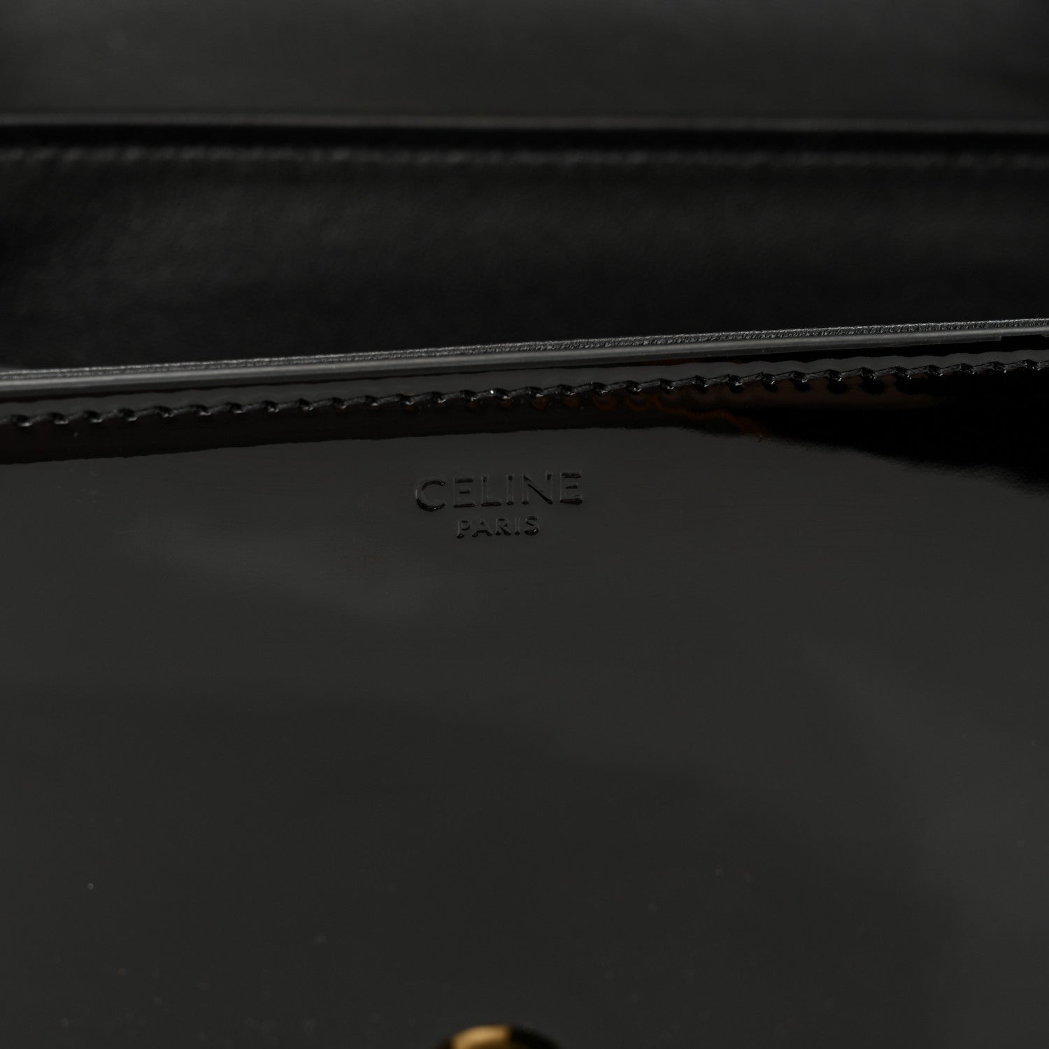 Celine Patent Calfskin Talulah Besace Chain Shoulder Bag Black 6 of 11