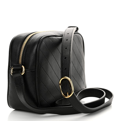 Gucci Sakai Be Green Calfskin Diagonal Stitched Small Blondie Shoulder Bag Black 3 of 10