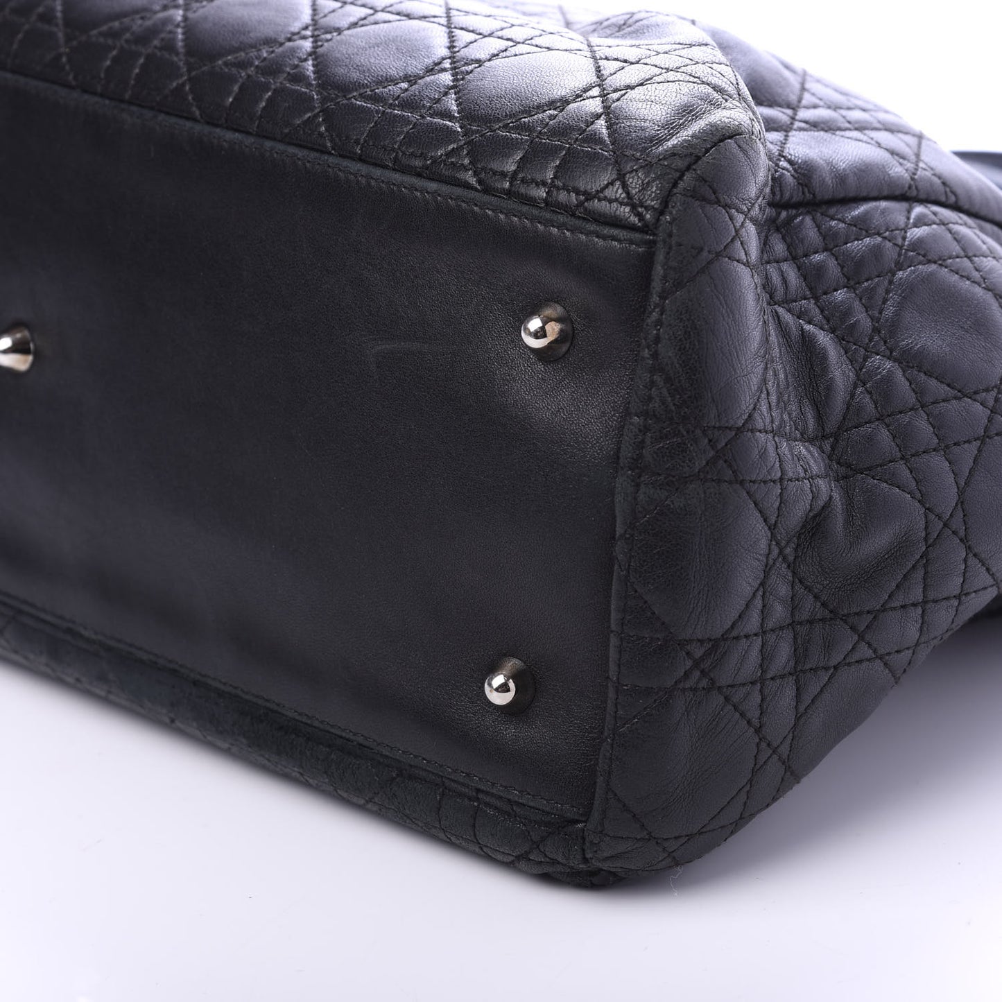 Lambskin Cannage Large Soft Lady Dior Shopping Tote Black