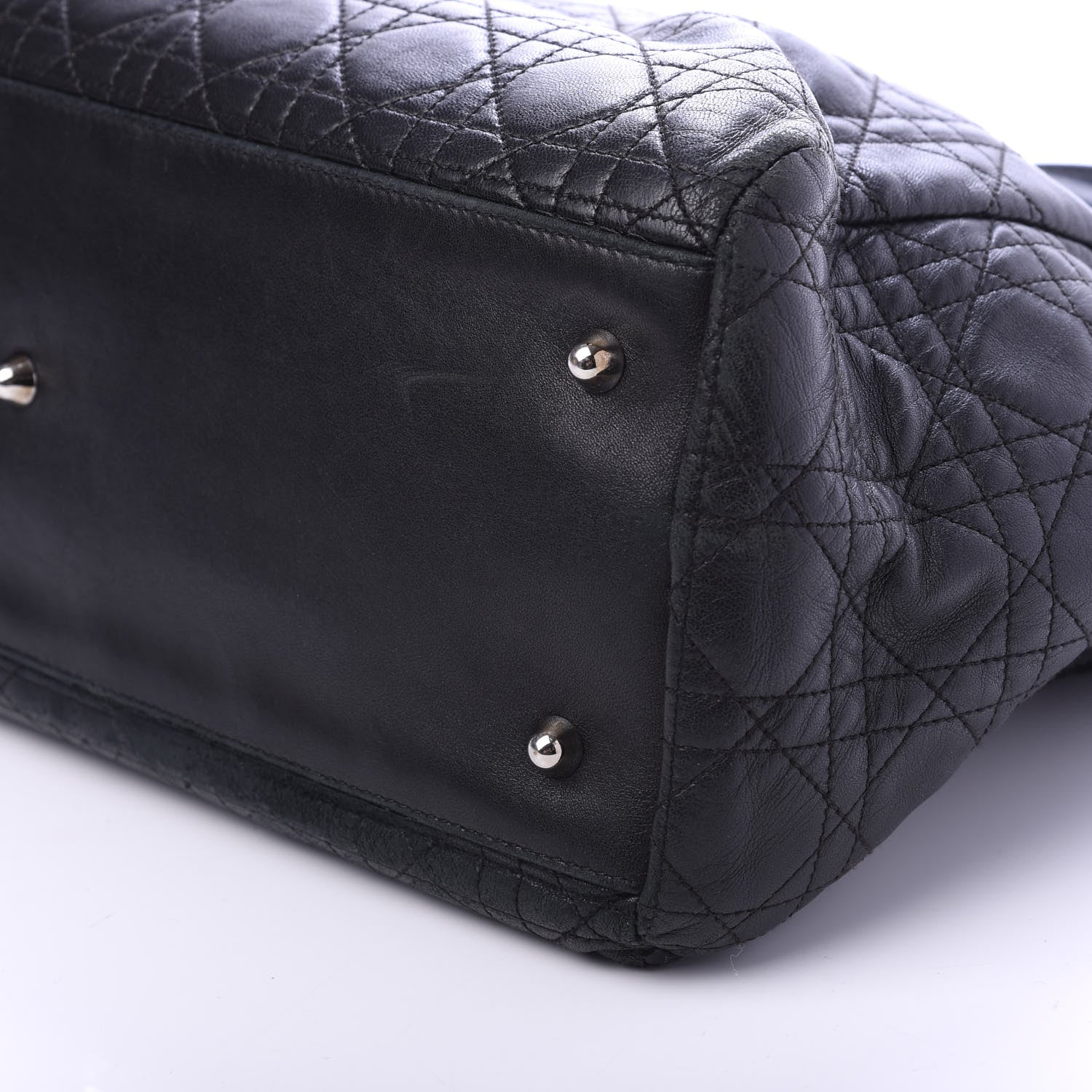 Christian Dior Lambskin Cannage Large Soft Lady Dior Shopping Tote Black 7 of 9