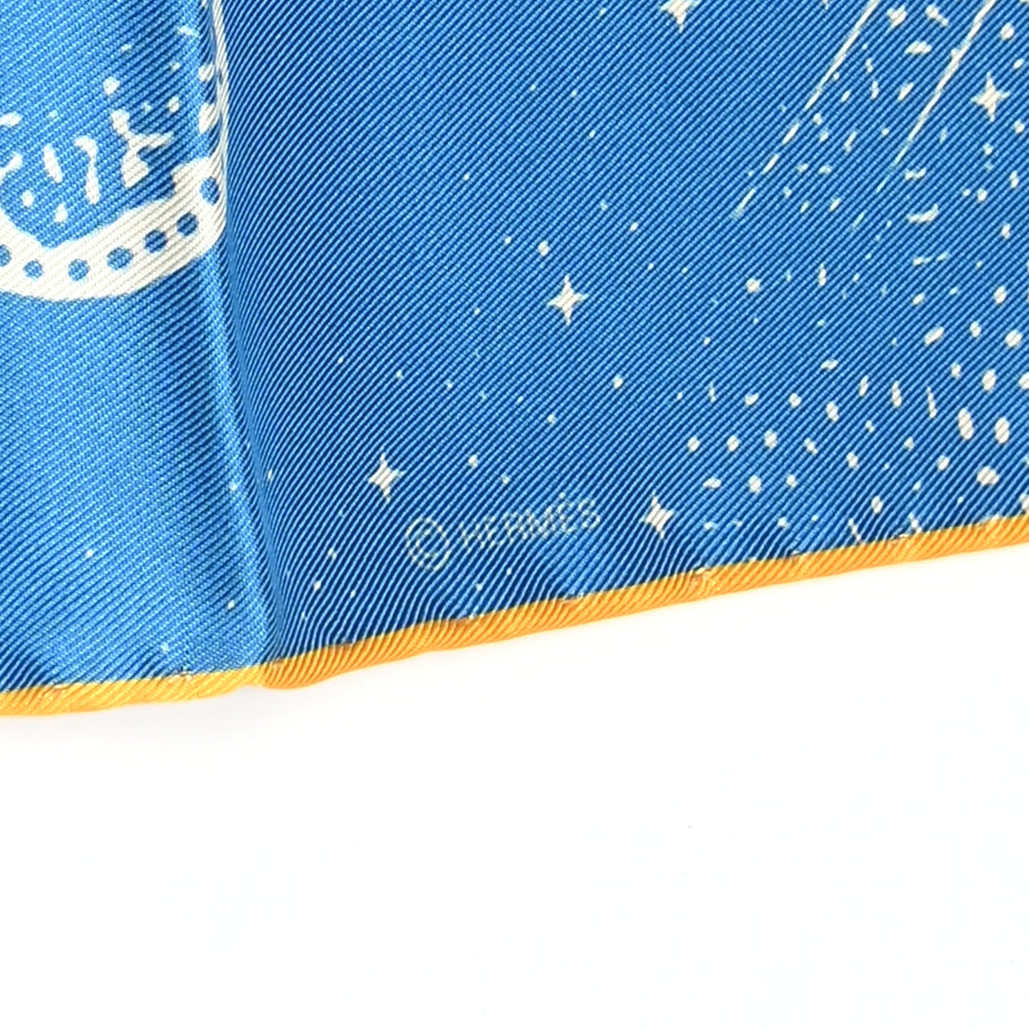 Silk Clair De Lune Double Face Scarf 90 Black Jaune D'Or Bleu