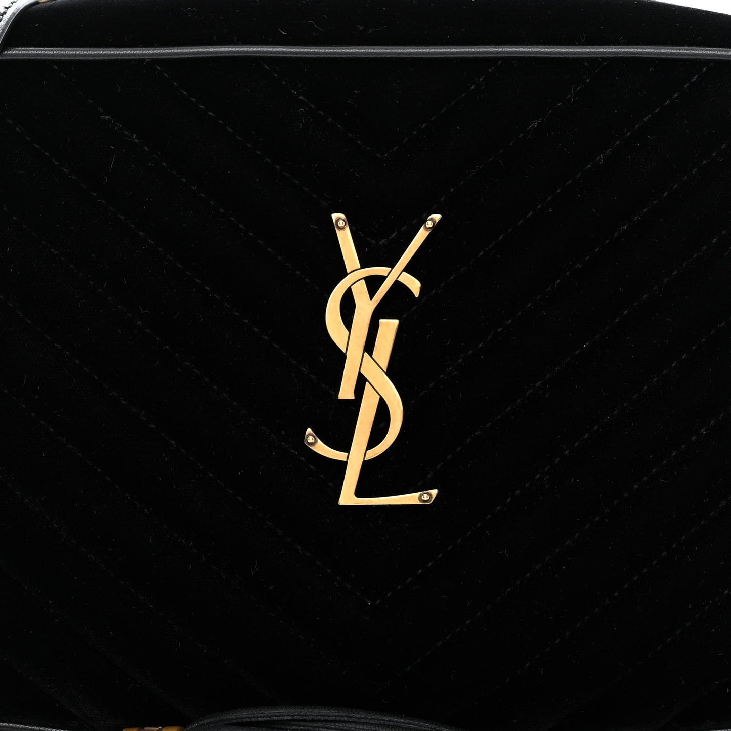 Velvet Matelasse Monogram Lou Camera Bag Black