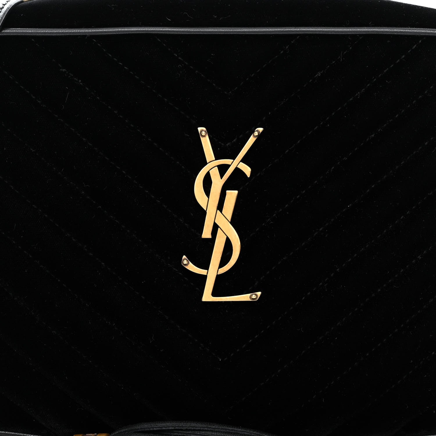Saint Laurent Velvet Matelasse Monogram Lou Camera Bag Black 7 of 9