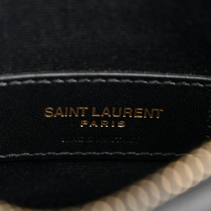 Saint Laurent Grain De Poudre Chevron Monogram Bill Pouch Black 6 of 9