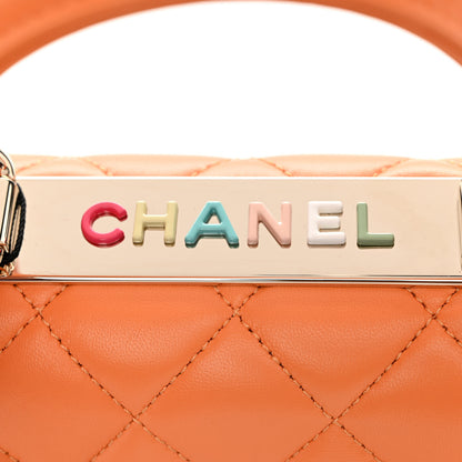Chanel Lambskin Lacquered Quilted Mini Trendy CC Dual Handle Flap Bag Orange 11 of 11