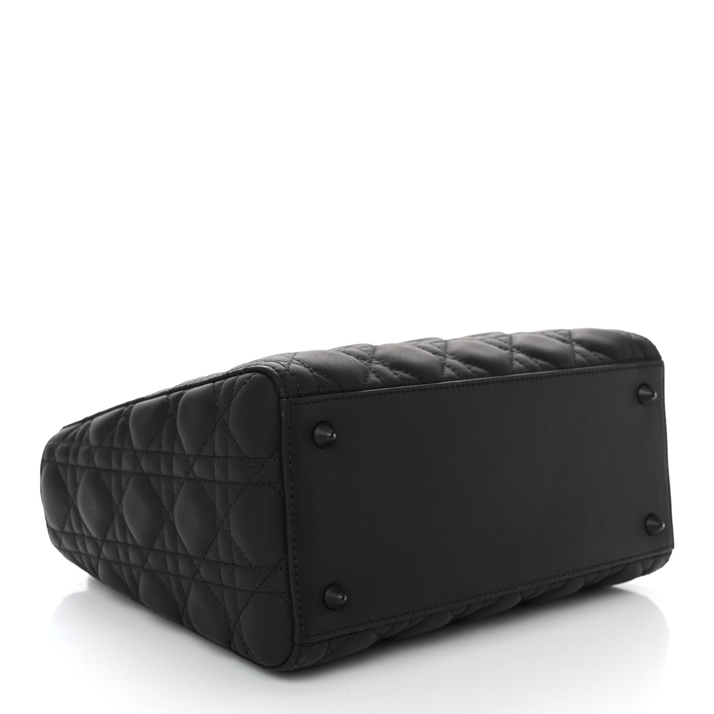 Ultra Matte Calfskin Cannage Medium Lady Dior Black