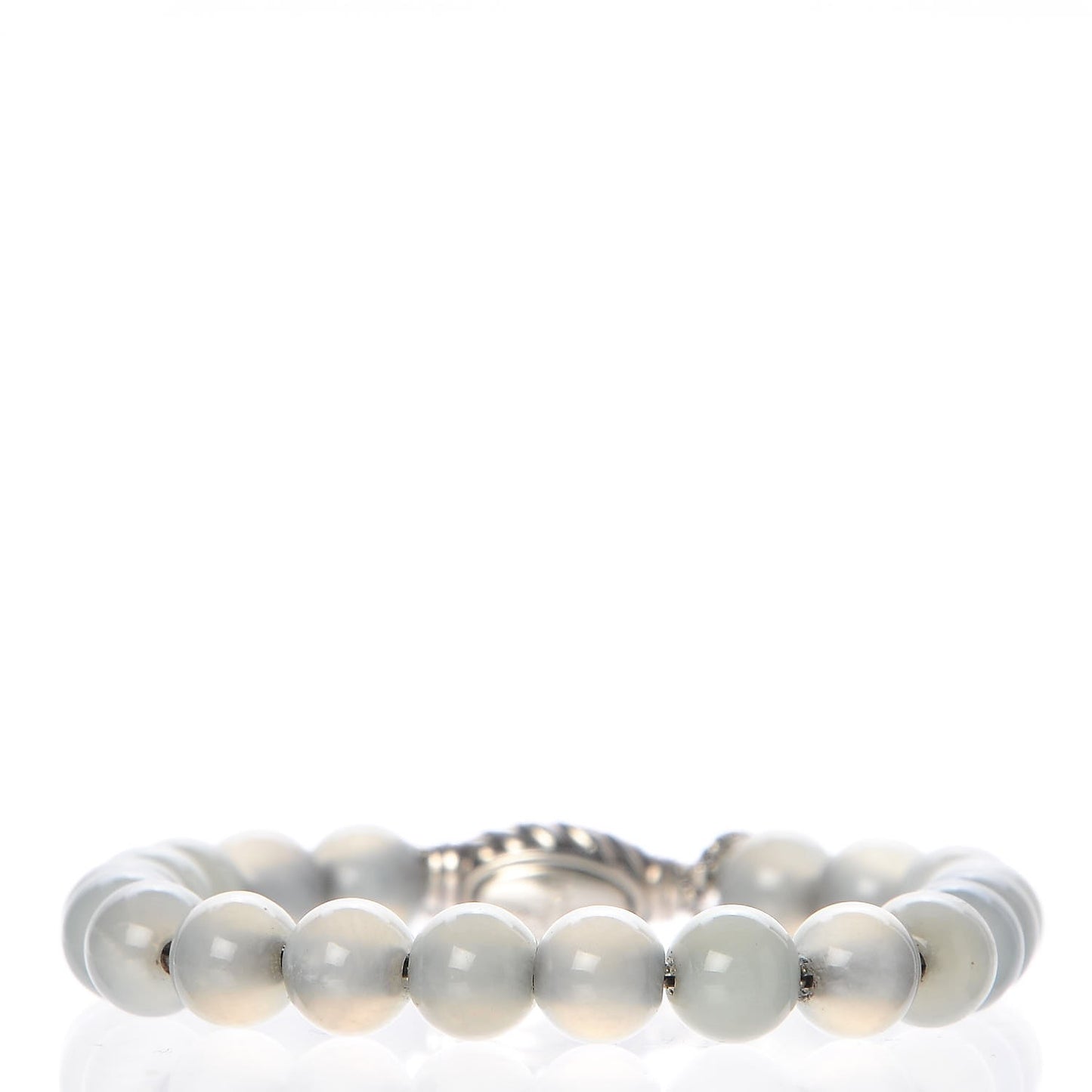 Sterling Silver Chalcedony 8mm Spiritual Beads Adjustable Bracelet