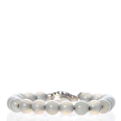 David Yurman Sterling Silver Chalcedony 8mm Spiritual Beads Adjustable Bracelet 3 of 5