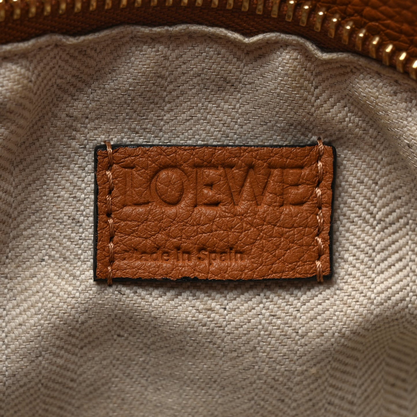 Grained Calfskin Small Puzzle Bag Tan