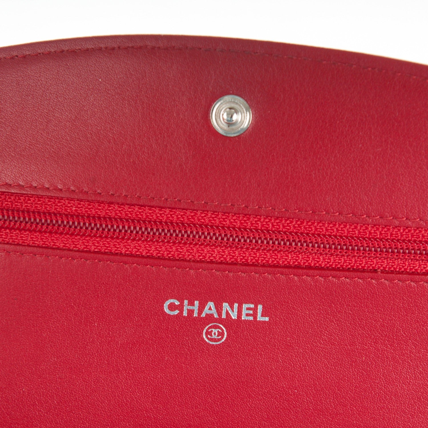 Chanel Caviar Sevruga Wallet On Chain WOC Red 6 of 8