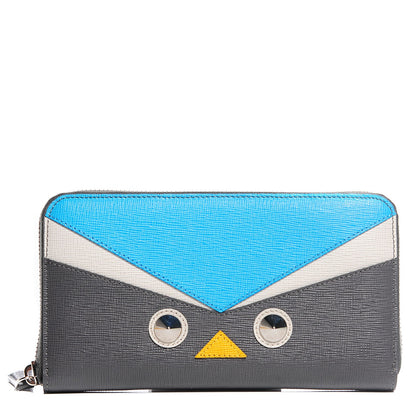 Fendi Vitello Elite QuTweet Studded Zip Around Wallet Asfalto Multicolor 1 of 9