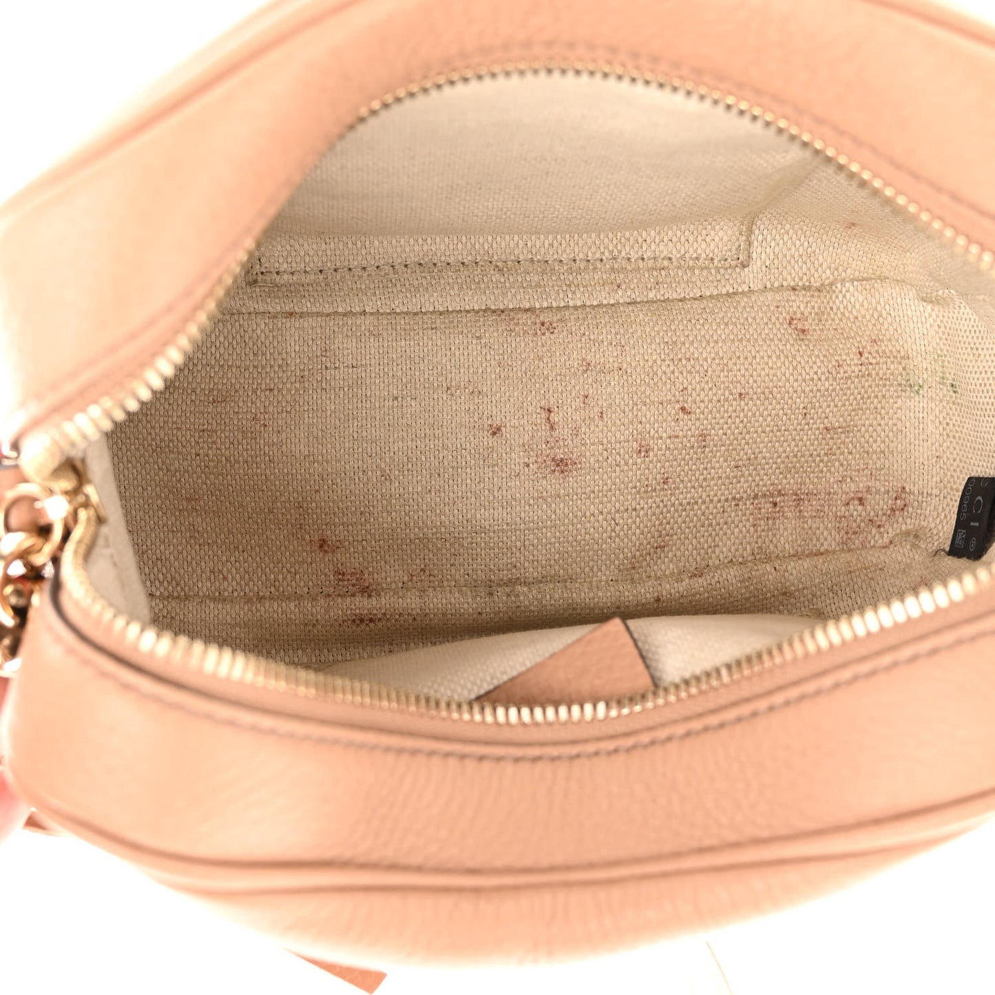 Pebbled Calfskin Small Soho Disco Bag Camelia