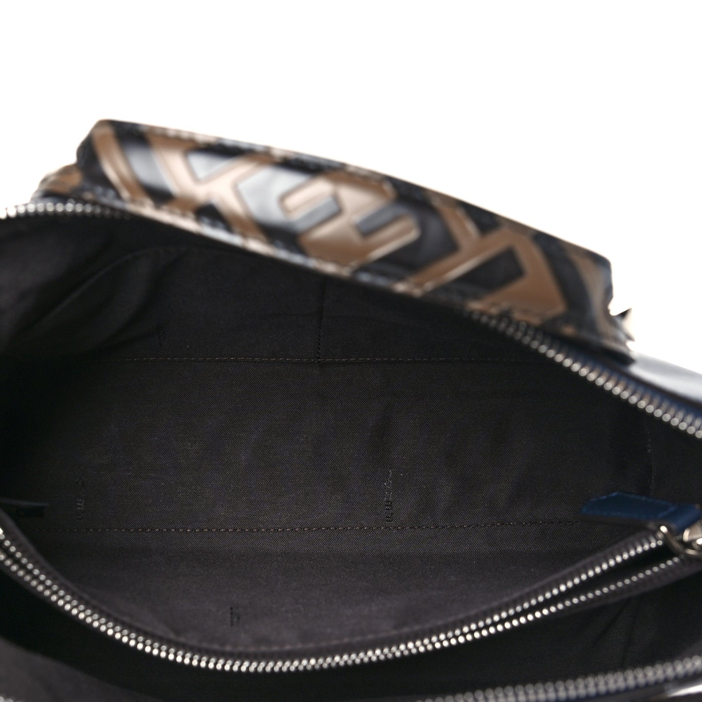 Vitello Dolce Bi-Color FF 1974 Embossed Medium By The Way Boston Bag Black Maya