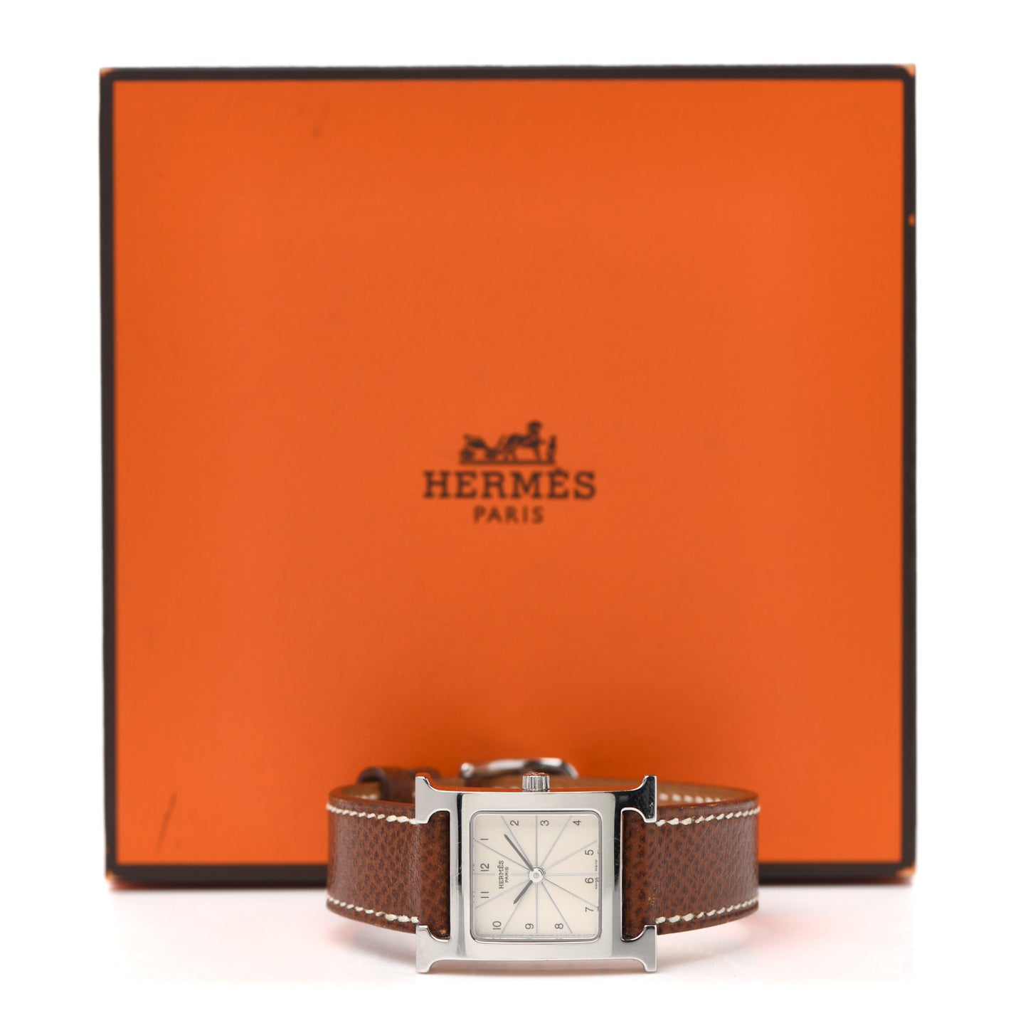 Stainless Steel Epsom 21mm Heure H Hour Quartz Watch Brique