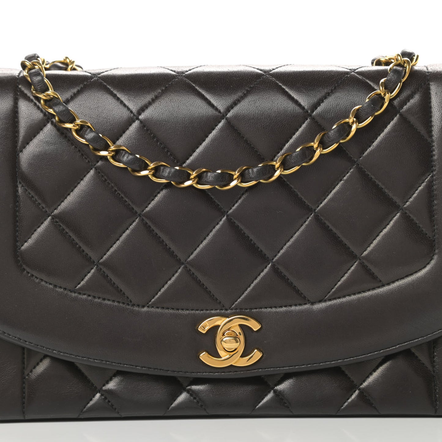 Lambskin Quilted Medium Single Flap Black