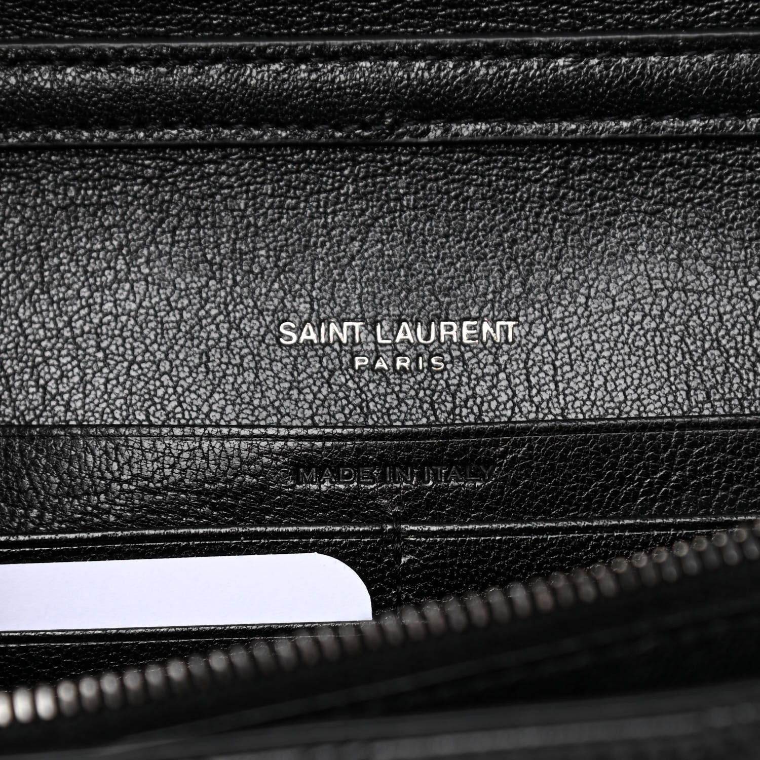 Saint Laurent Lambskin Diamond Quilted Becky Chain Wallet Black 6 of 11